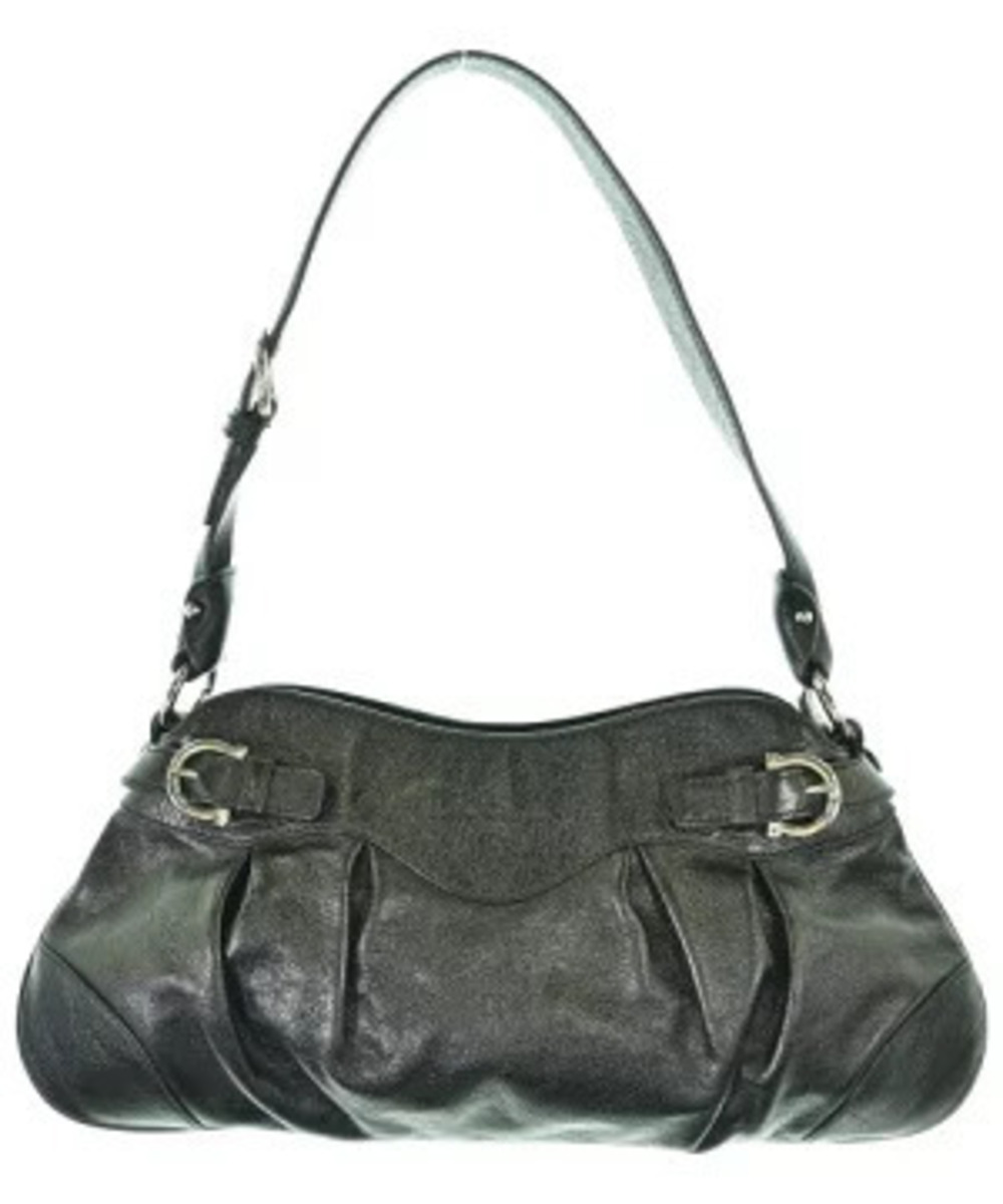 Salvatore Ferragamo Marisa Gancini Leather Hobo Shoulder Bag Black